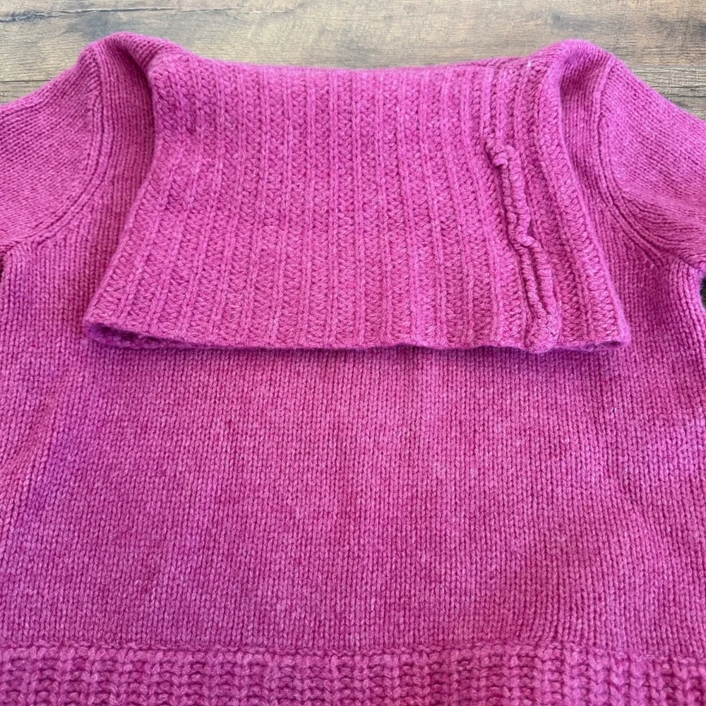J. Crew‎ Pink Wool Cowl Neck Sweater Size Petite Medium